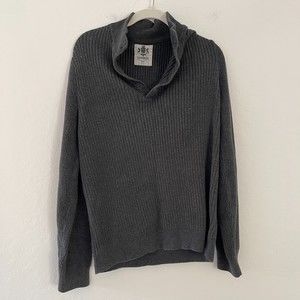 Authentic Express Mens Long Sleeve Snap Neck Sweater
